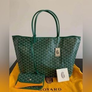 Goyard Saint Louis Tote Coated Canvas PM Green